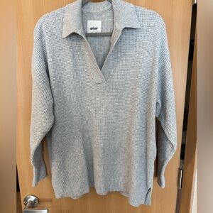 Aerie Cozy Up Waffle Polo Sweater